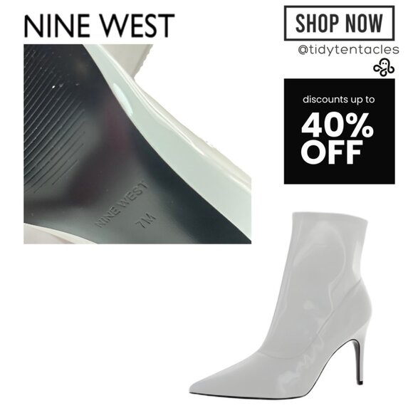 Nine West Jory 3 Ankle Boots Booties Women's Size 7 in White - Picture 4 of 4